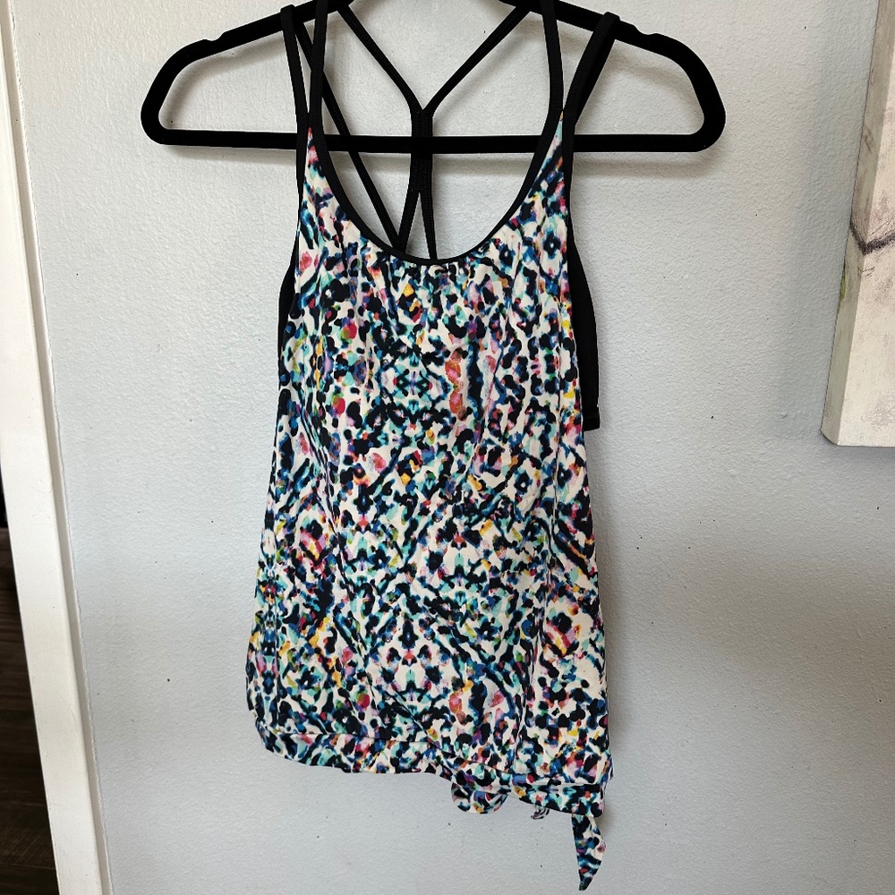 Athleta Blue Print Tankini Swim Medium Top - GUC